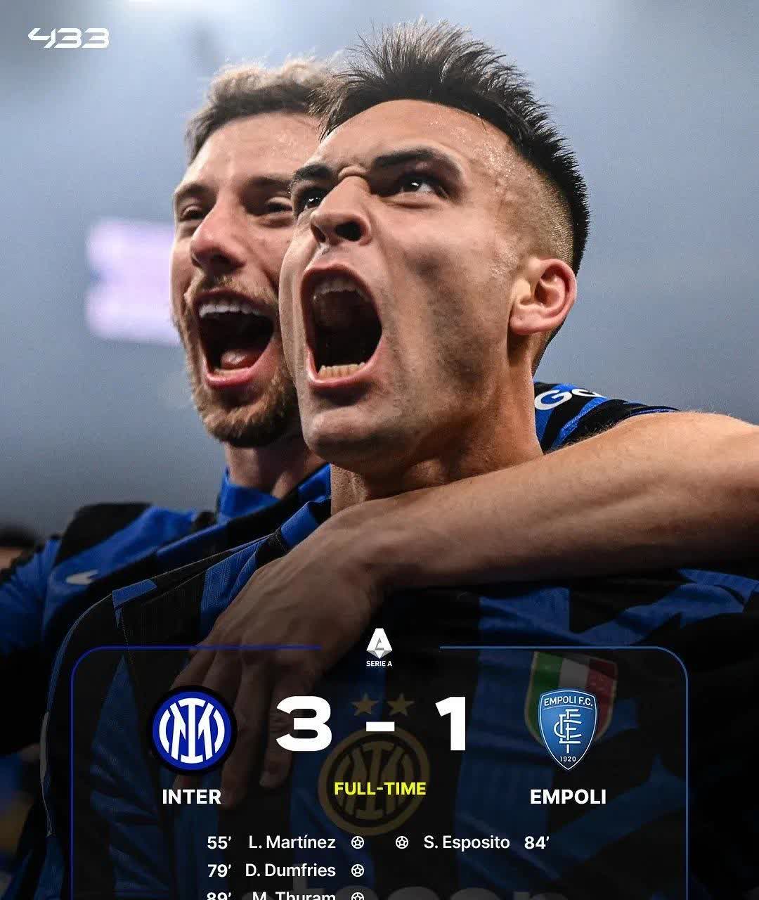 国际米兰大胜切沃,意甲夺冠形势牢不可破 国际米兰大胜切沃,意甲夺冠形势牢不可破